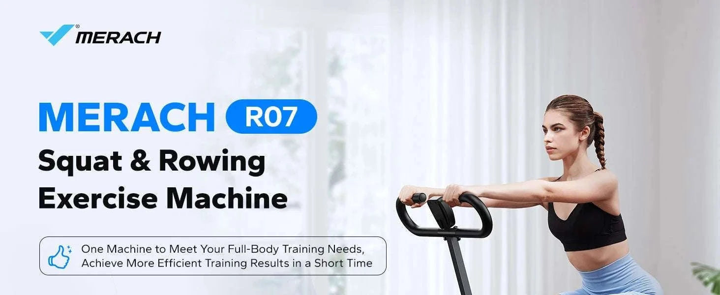 2-in-1 Squat and Rowing Machine Foldable Home Gym Trainer-R07WZ / United States
