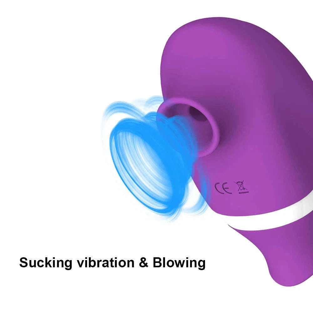 2-in-1 Sucking Licking Vibrator for Intimate Pleasure-GM02-PU / China Mainland
