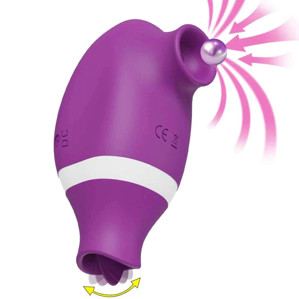 2-in-1 Sucking Licking Vibrator for Intimate Pleasure-GM02-PU / China Mainland