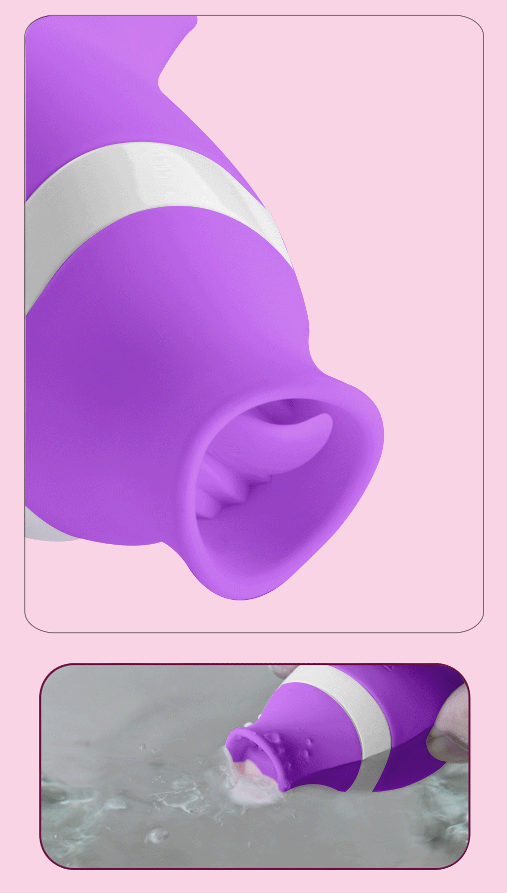 2-in-1 Sucking Licking Vibrator for Intimate Pleasure-GM02-PU / China Mainland