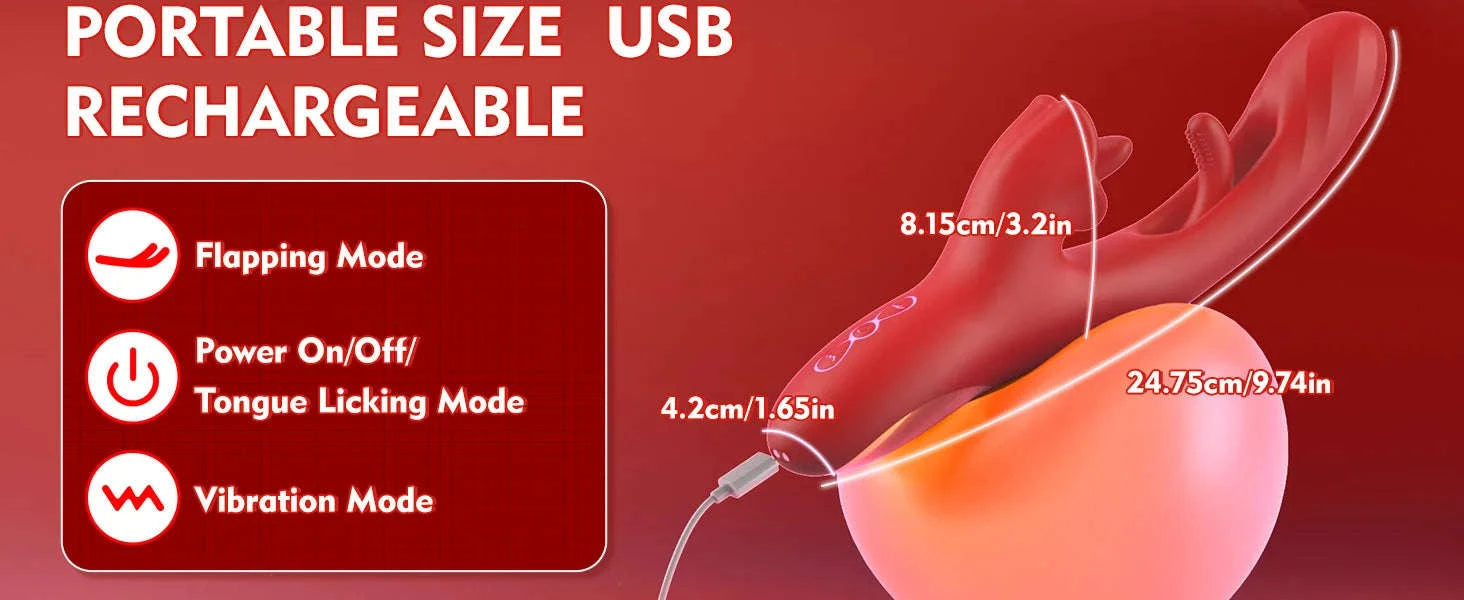 2 in 1 Tongue Licking Dildo Vibrator-0768-SND-Rad / United States