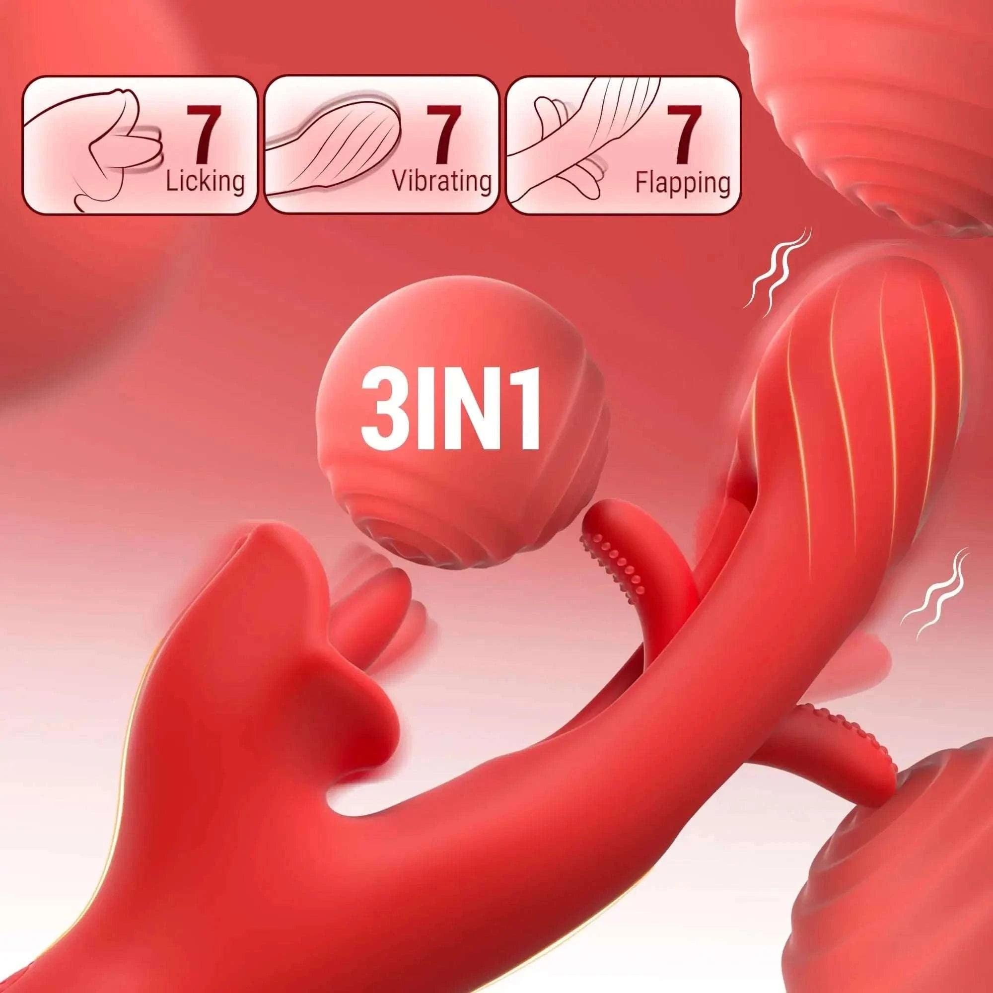2 in 1 Tongue Licking Dildo Vibrator-