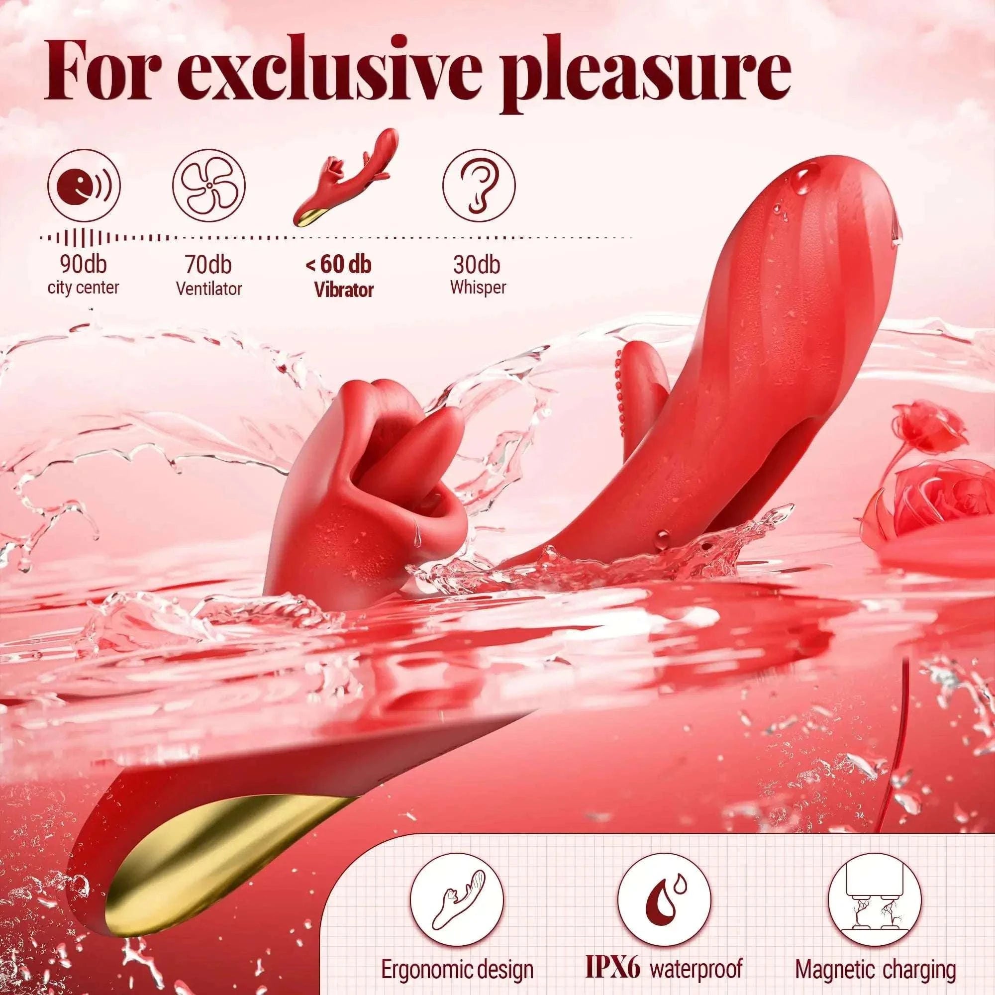 2 in 1 Tongue Licking Dildo Vibrator-