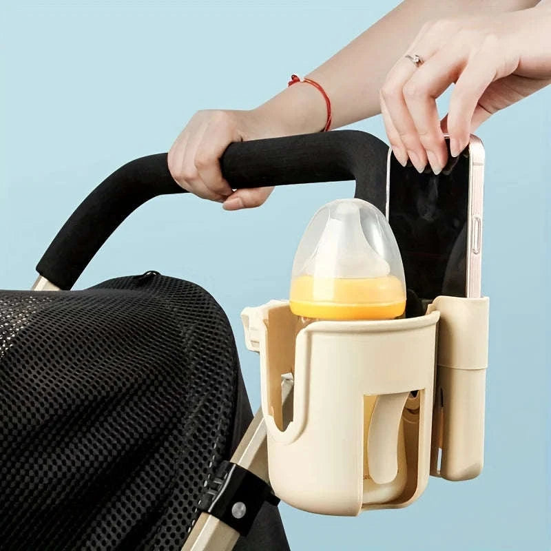2-in-1 Universal Stroller Cup Holder With Phone Mount-Pink
