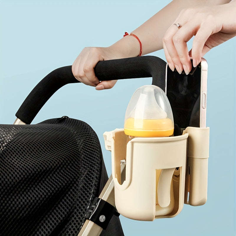 2-in-1 Universal Stroller Cup Holder With Phone Mount-Pink