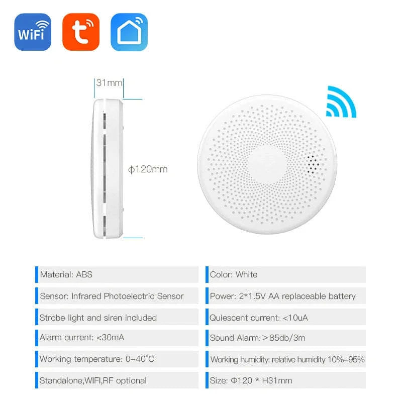 2-in-1 WiFi Smart CO & Smoke Detector Alarm-CS01W WiFi Function