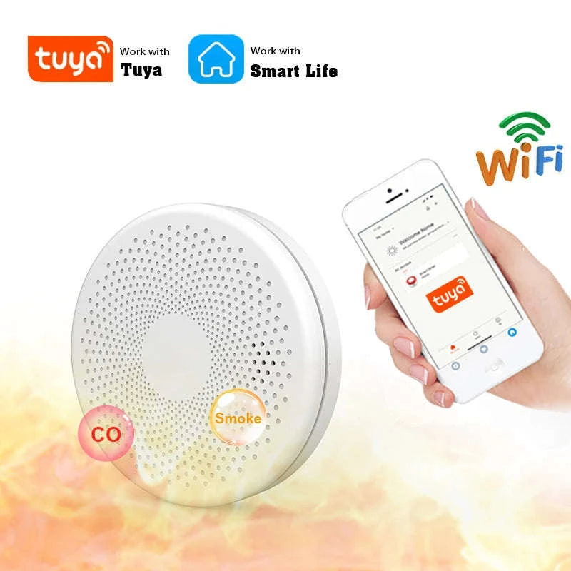 2‑in‑1 WiFi Tuya Smart CO & Smoke Detector Alarm-CS01W WiFi Function