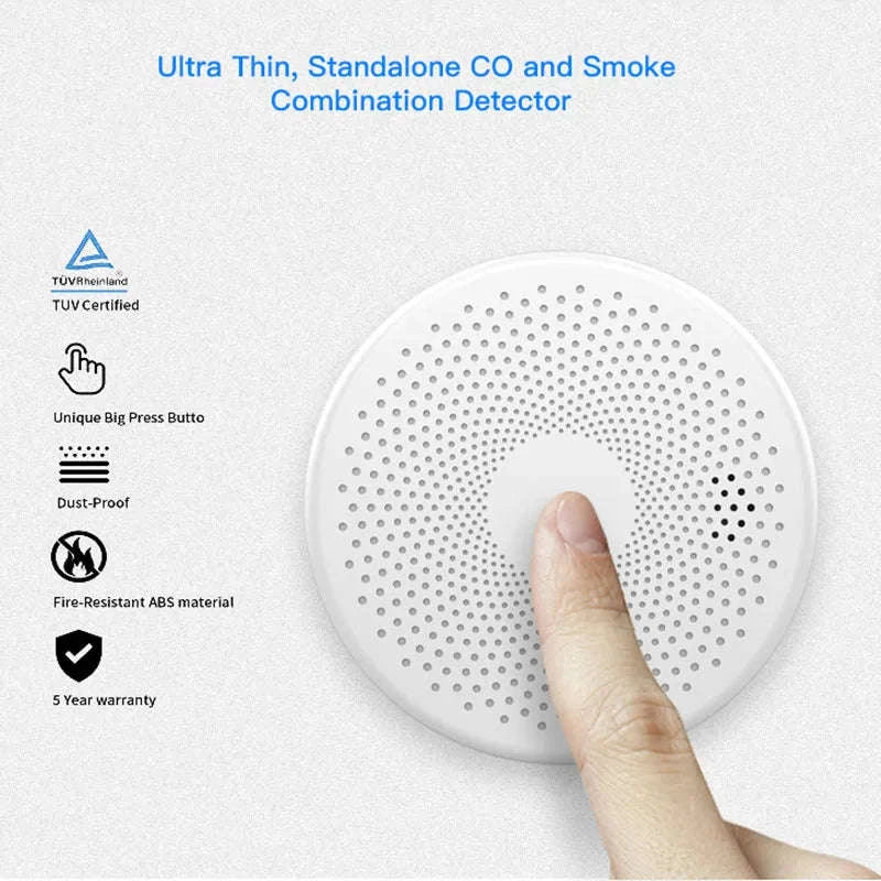 2‑in‑1 WiFi Tuya Smart CO & Smoke Detector Alarm-CS01W WiFi Function