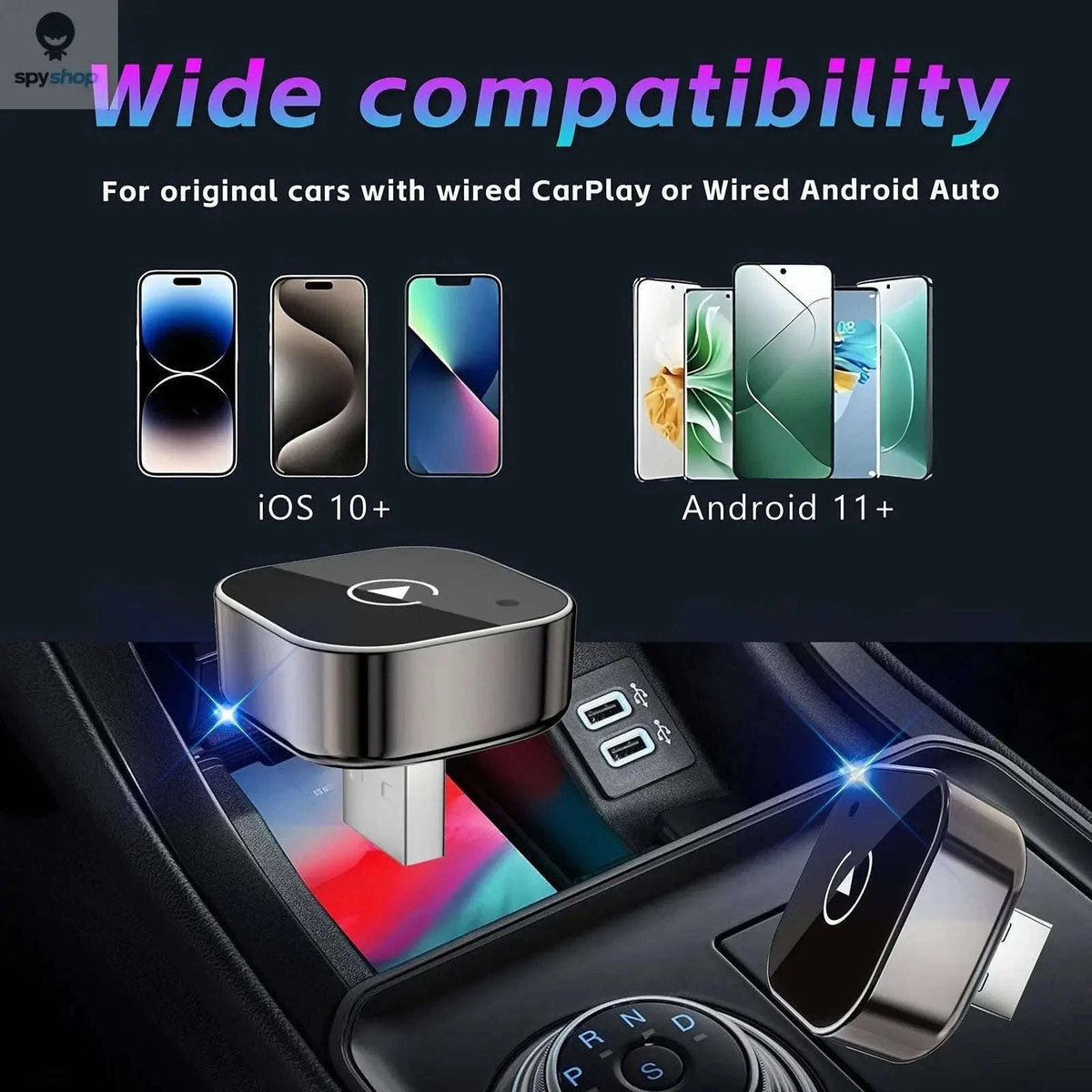 2-in-1 Wireless CarPlay Adapter for Plug-and-Play Driving-Adapter