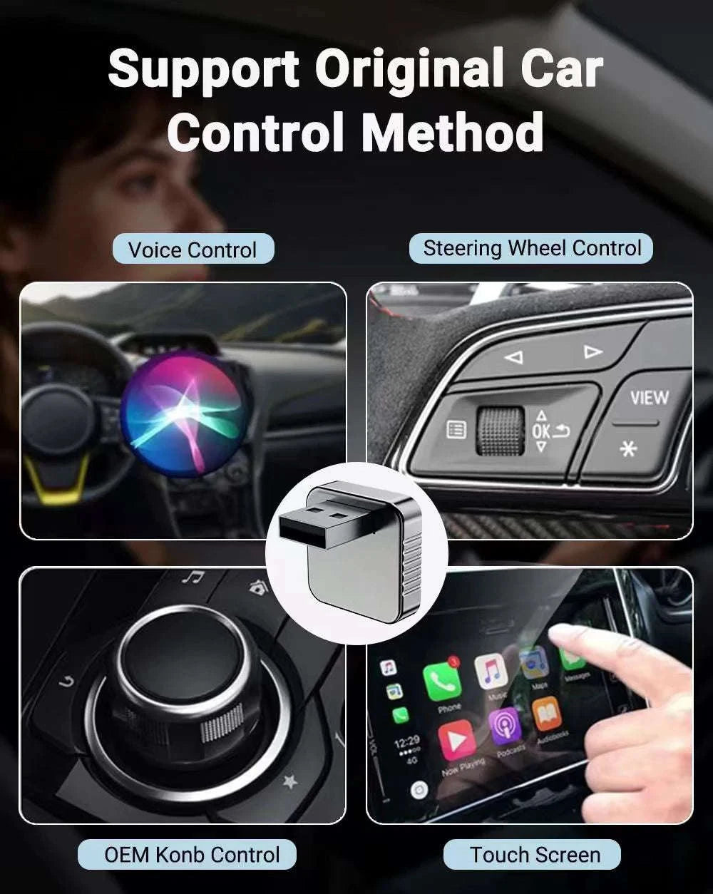 2-in-1 Wireless CarPlay Android Auto Adapter-carplay and auto / China Mainland