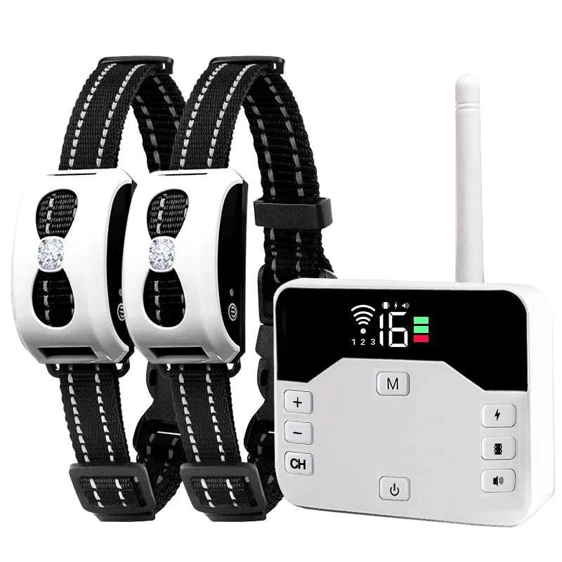 2-in-1 Wireless Dog Fence & Training Collar with Remote Control-For 3 Dogs