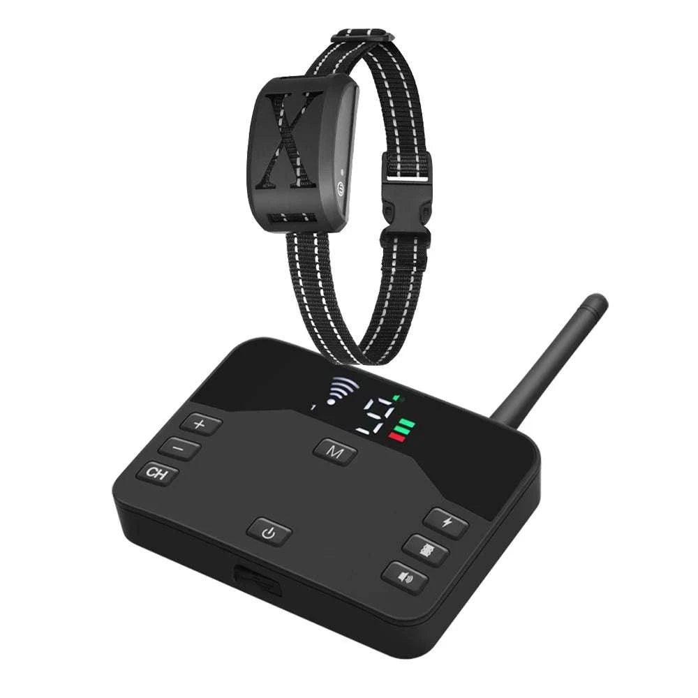 2-in-1 Wireless Dog Fence & Training Collar with Remote Control-For 3 Dogs