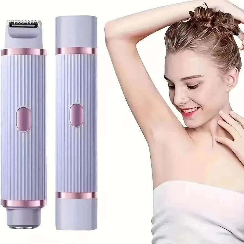 2-in-1 Women's Electric Shaver for Face, Body & Brows Wet Dry-Pink