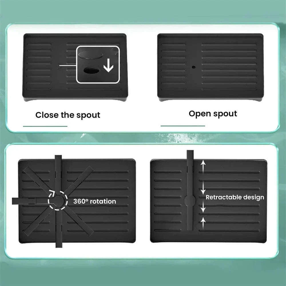 2-Layer Space Saving Dish Drying Rack with Drainboard-black / spain / 2-tier