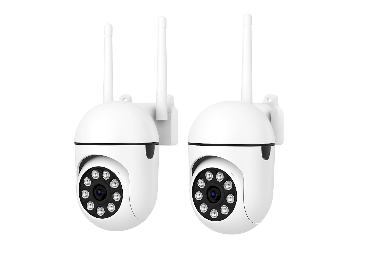 2-Pack 1080P WiFi Security Cameras with Night Vision & Audio