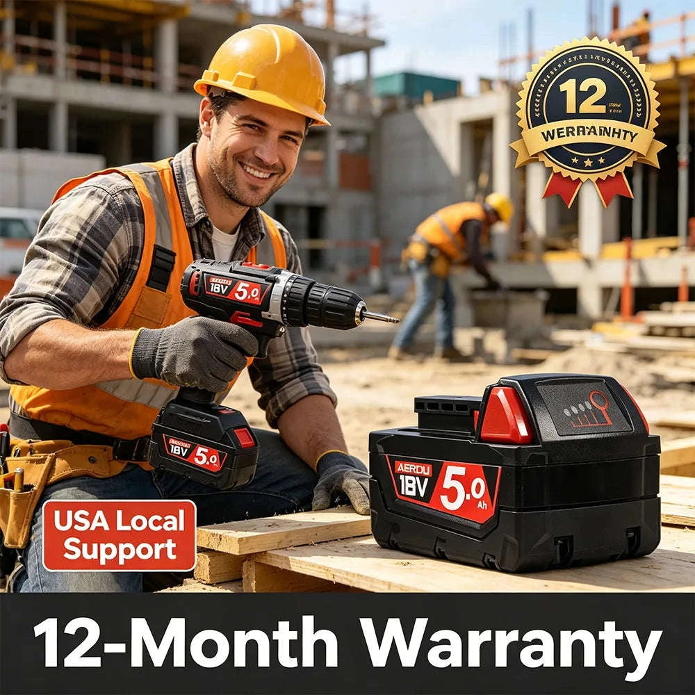 2-Pack 18V 5.0Ah Battery and Fast Charger for 18V Tools-green / United States