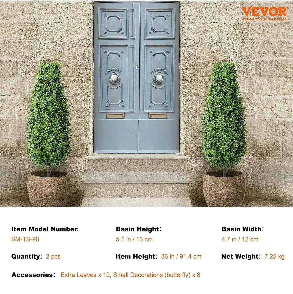 2 Pack 36" Artificial Boxwood Topiary Trees for Indoor & Outdoor Decor-green / United States