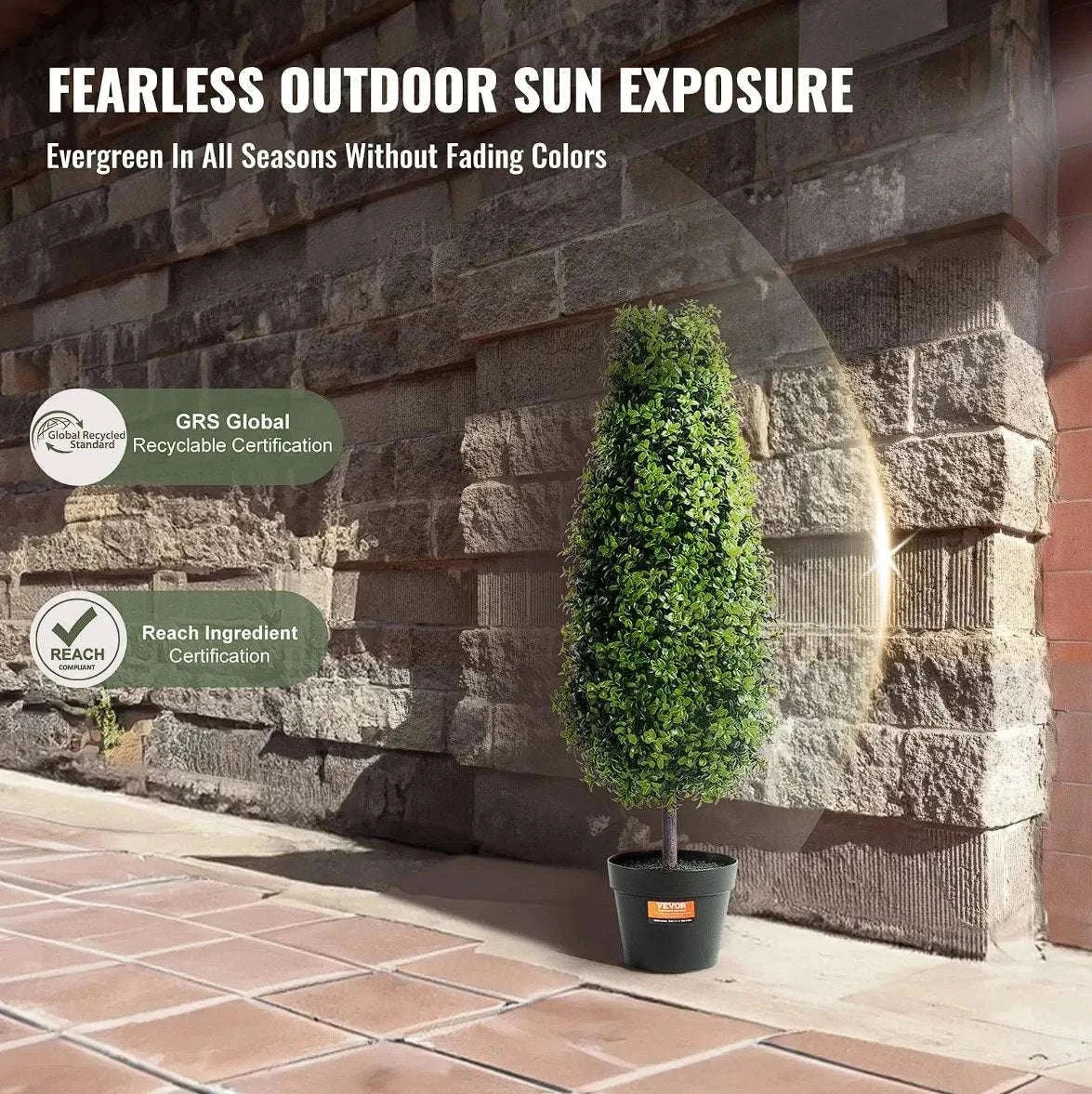 2 Pack 36" Artificial Boxwood Topiary Trees for Indoor & Outdoor Decor-green / United States