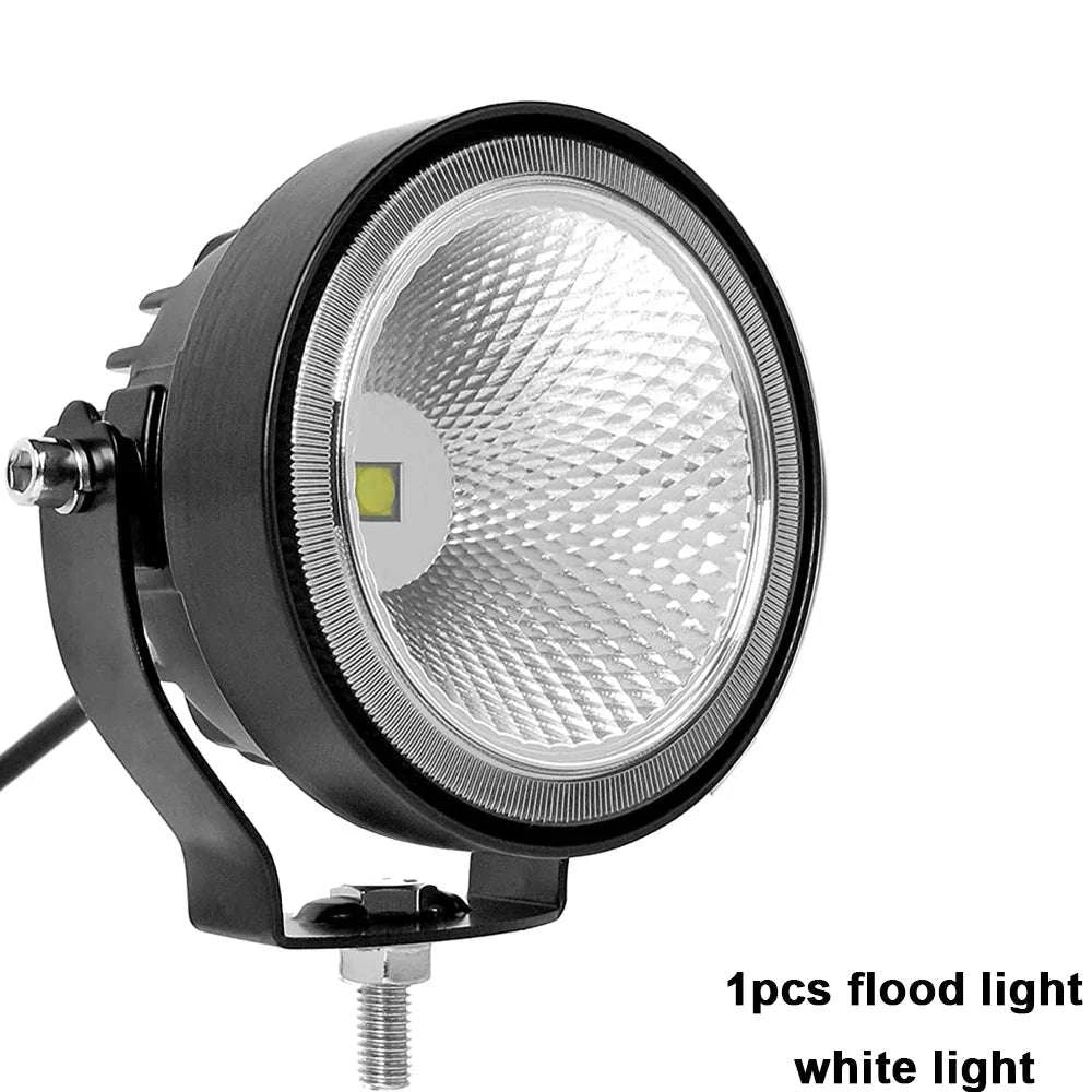 2-Pack 4 Inch LED Work Light 12-30V Spot Flood-4 inch Flood-White