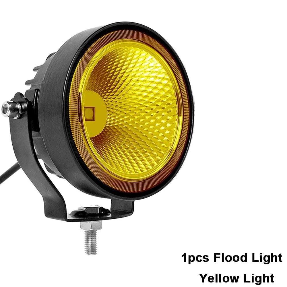 2-Pack 4 Inch LED Work Light 12-30V Spot Flood-4 inch Flood-White