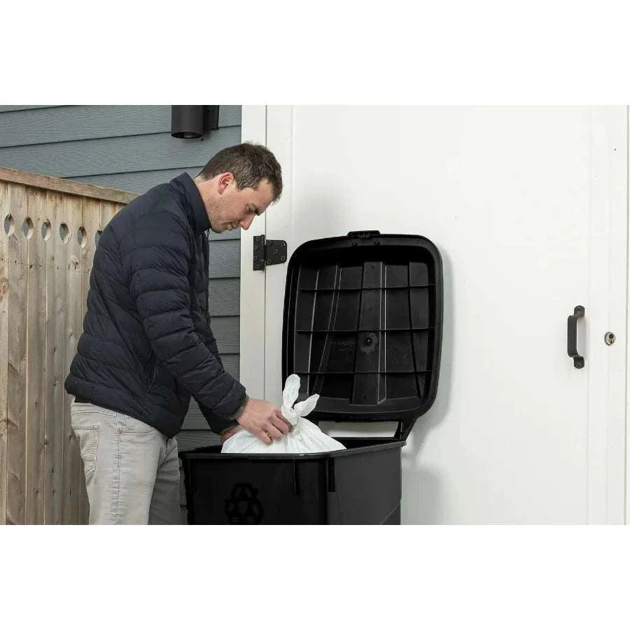 2 Pack 45 Gallon Wheeled Garbage Cans with Attached Lid-United States