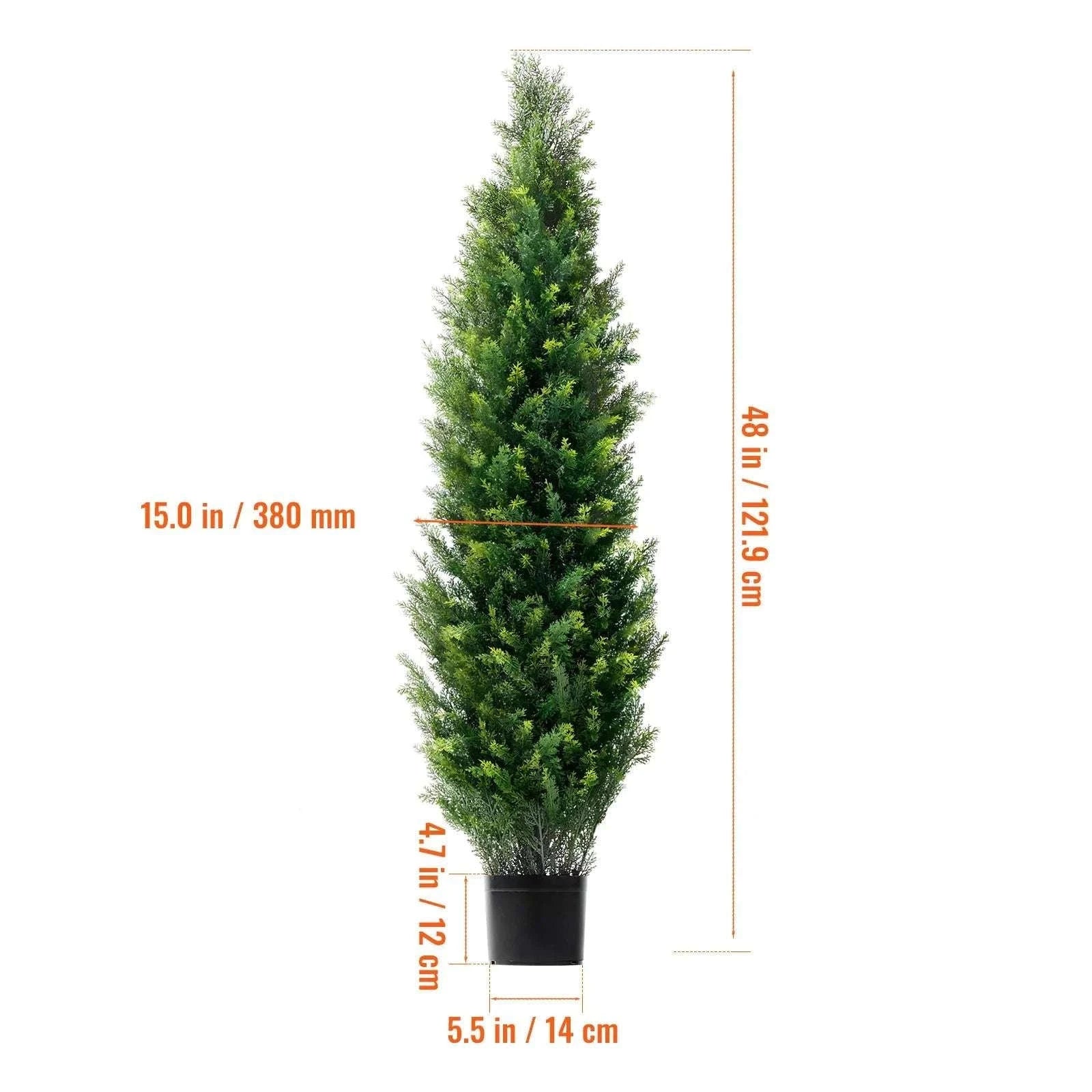 2-Pack 48in Artificial Cedar Topiary Trees for Indoor & Outdoor Decor-United States / 3
