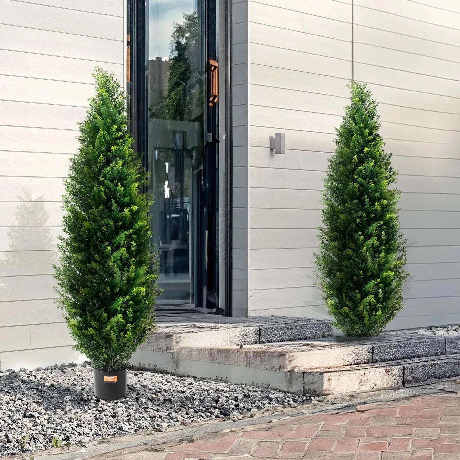 2-Pack 48in Artificial Cedar Topiary Trees for Indoor & Outdoor Decor-United States / 3
