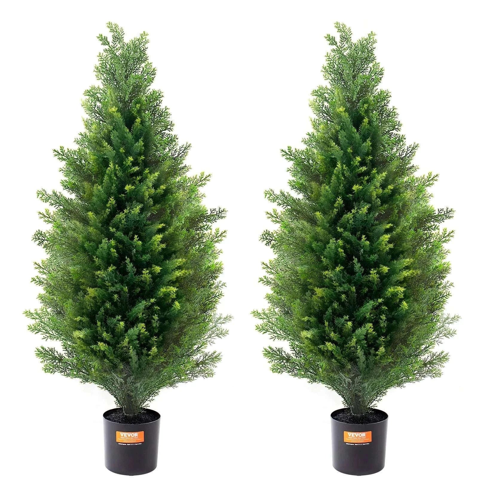 2-Pack 48in Artificial Cedar Topiary Trees for Indoor & Outdoor Decor-United States / 3