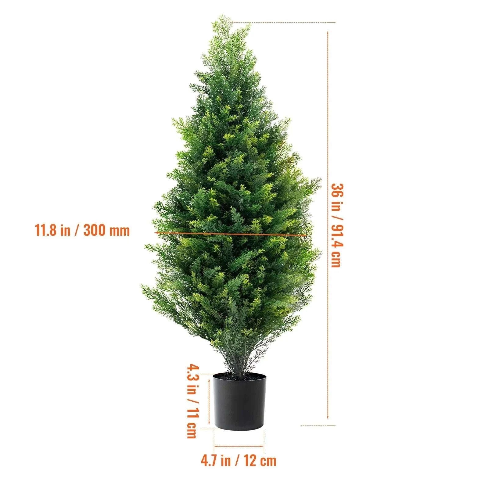 2-Pack 48in Artificial Cedar Topiary Trees for Indoor & Outdoor Decor-United States / 3
