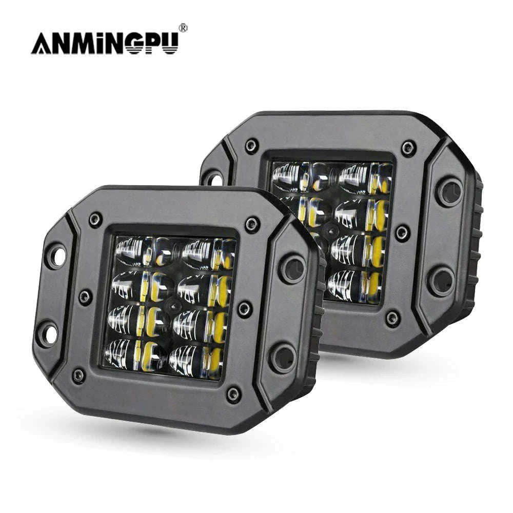 2-Pack 5 Inch Flush Mount LED Work Light Bar 40W 12V 24V Spot Beam-2pcs 40W flush mount