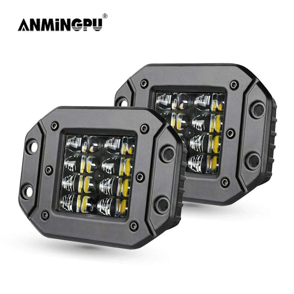 2-Pack 5 Inch Flush Mount LED Work Light Bar 40W 12V 24V Spot Beam-2pcs 40W flush mount