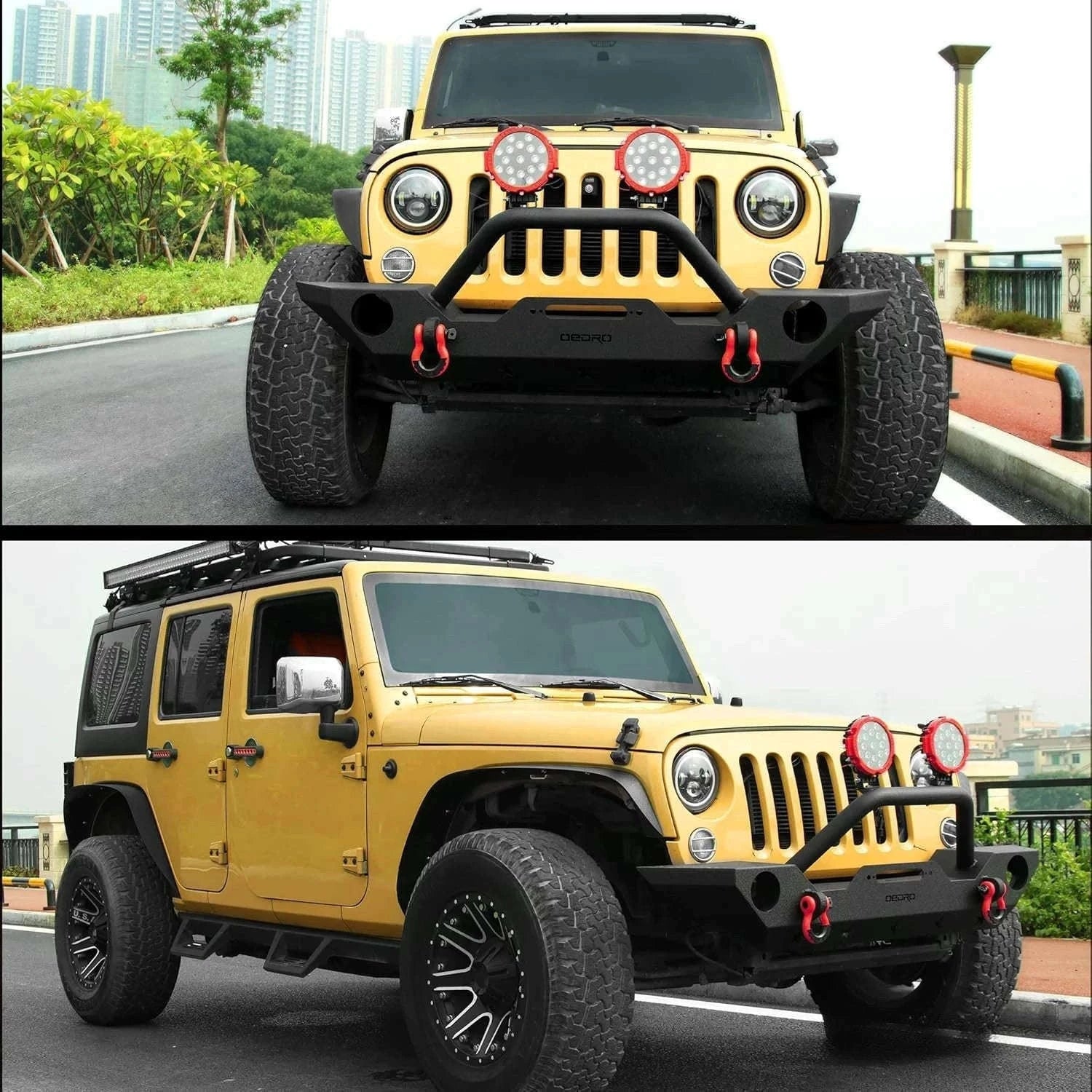 2-Pack 7 Inch 51W LED Work Light Bar for 12V 24V Vehicles-Black / China Mainland