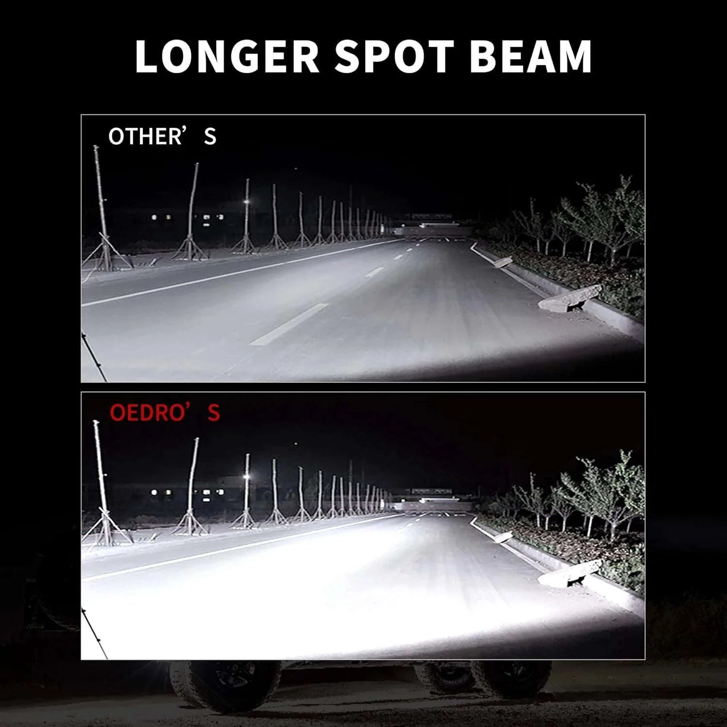 2-Pack 7 Inch 51W LED Work Light Bar for 12V 24V Vehicles-Black / China Mainland