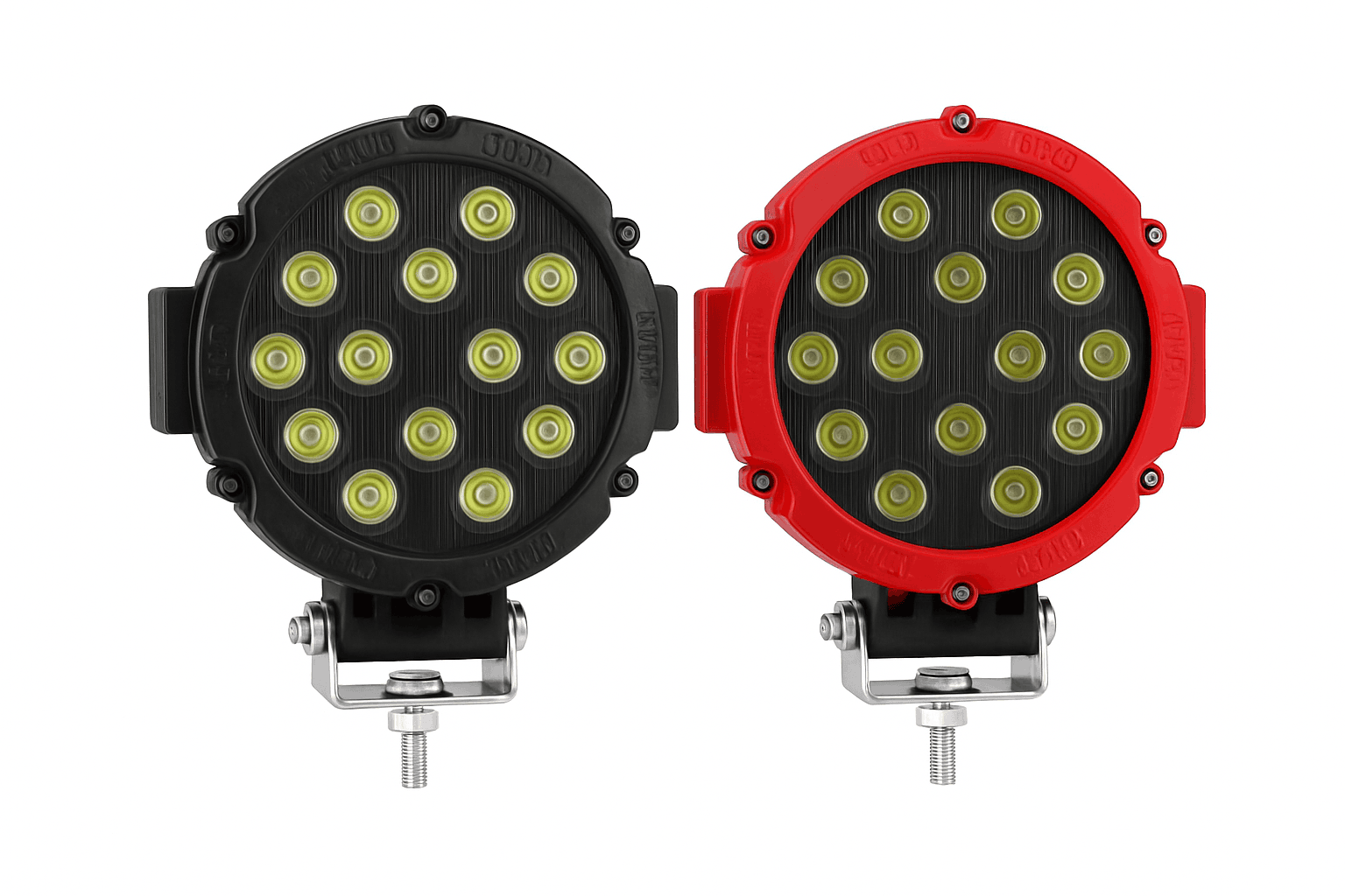 2-Pack 7 Inch 51W LED Work Light Bar for 12V 24V Vehicles-Black / China Mainland