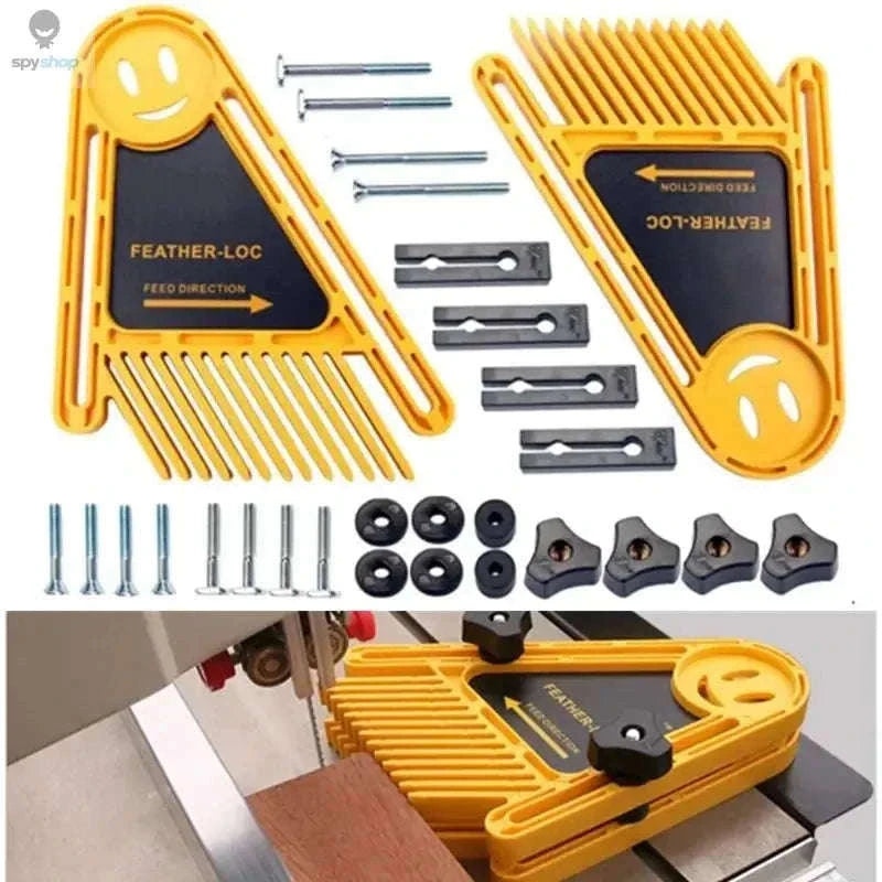 2 Pack Adjustable Featherboard Safety Guide for Cleaner Cuts-Yellow Set