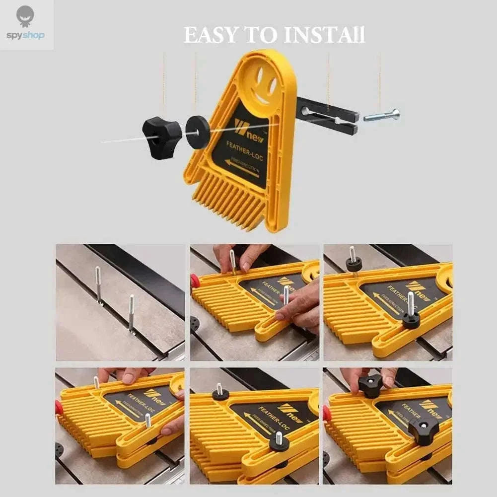 2 Pack Adjustable Featherboard Safety Guide for Cleaner Cuts-Yellow Set