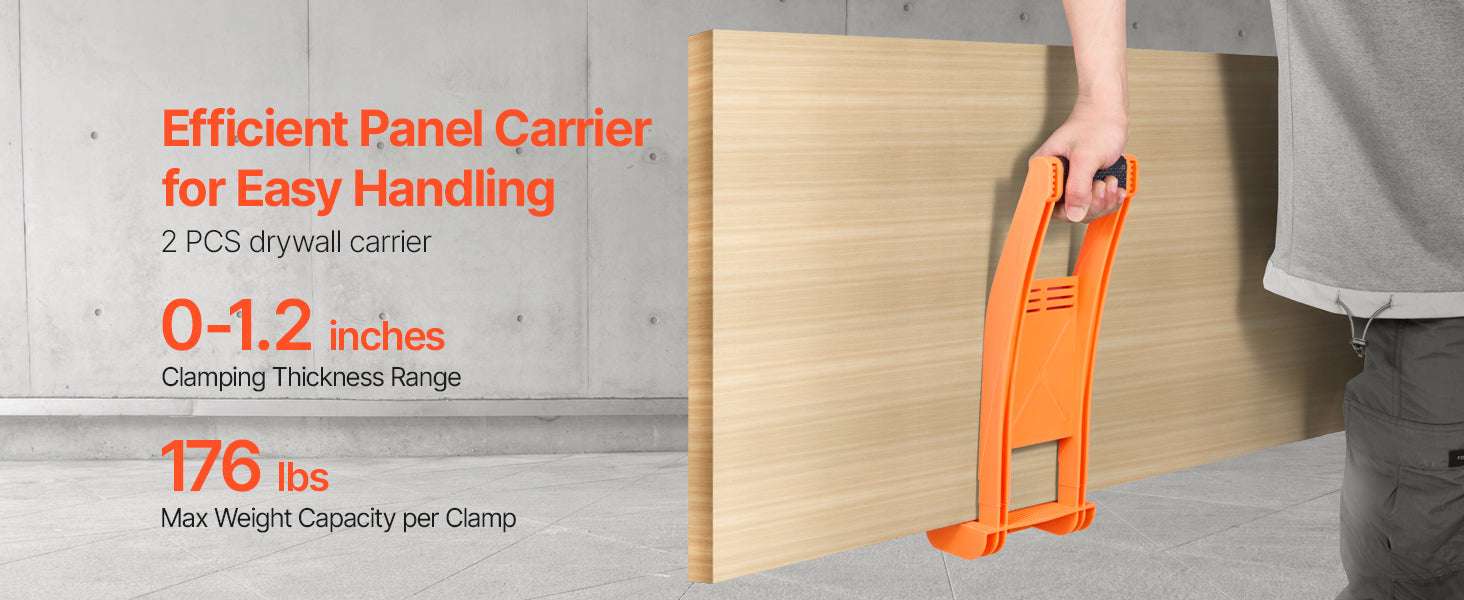 2 Pack Drywall Panel Carrier Handles 176 lbs Capacity Each-