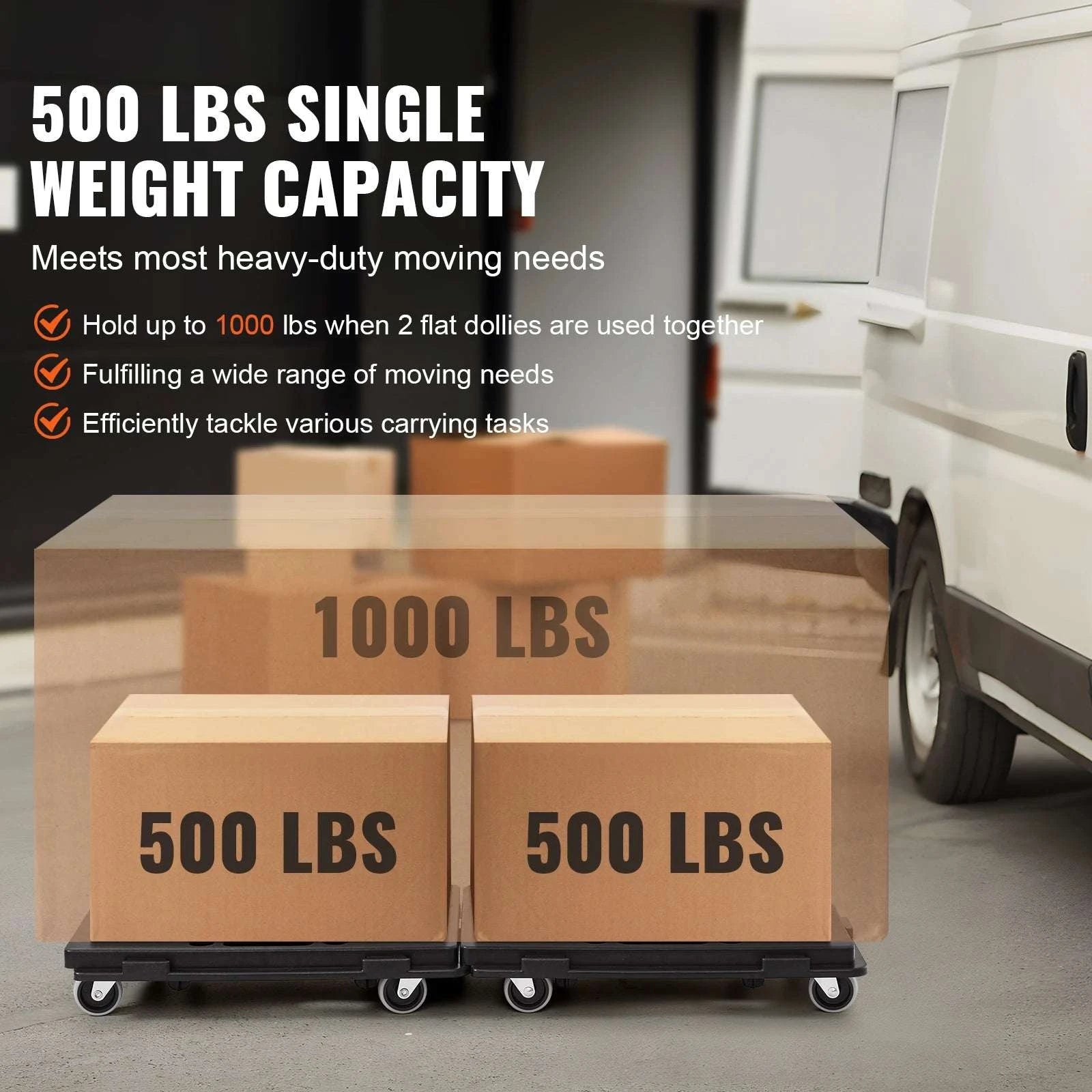 2 Pack Furniture Dolly Movers 500 lbs Each with Wheels-500lbs Each Count / United States