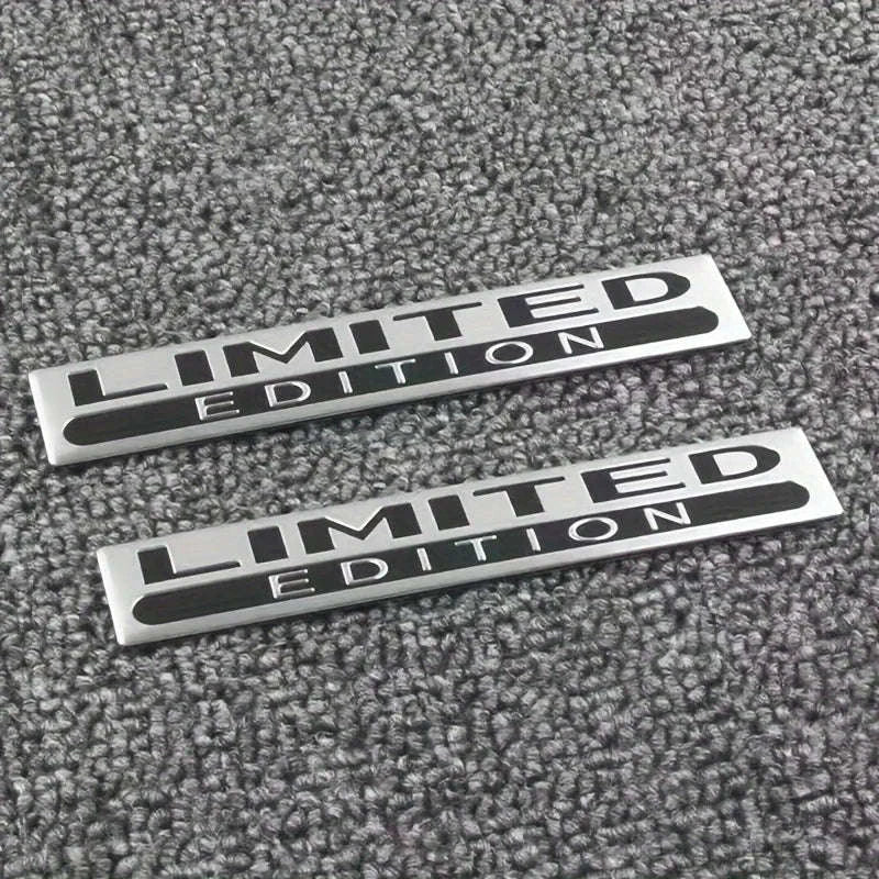 2-Pack Limited Edition 3D Metal Car Emblem Stickers-Silver / CHINA