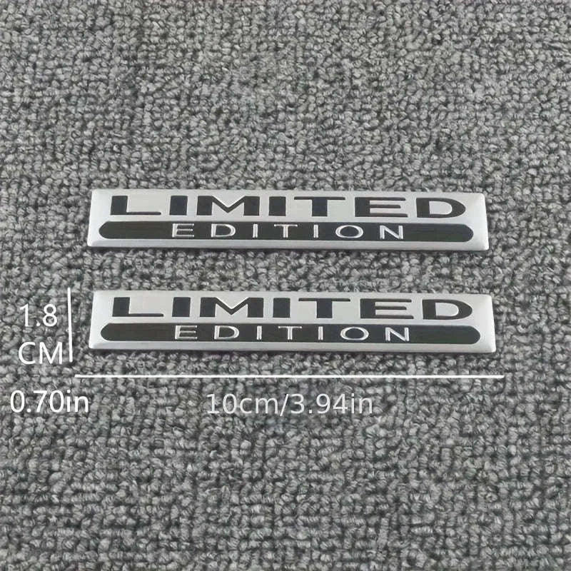 2-Pack Limited Edition 3D Metal Car Emblem Stickers-Silver / CHINA