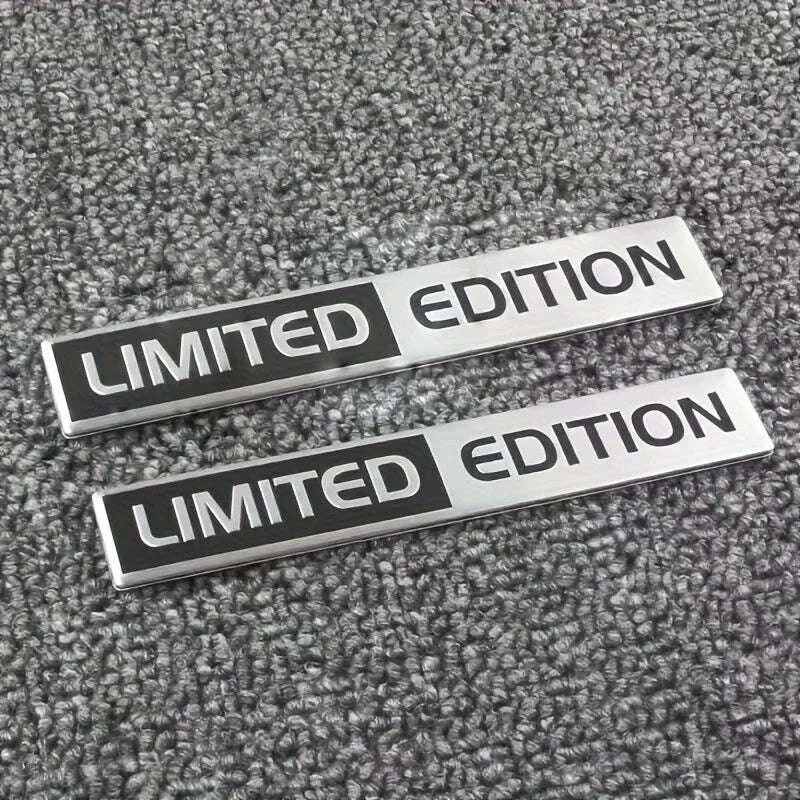 2-Pack Limited Edition 3D Metal Car Emblem Stickers-Silver / CHINA