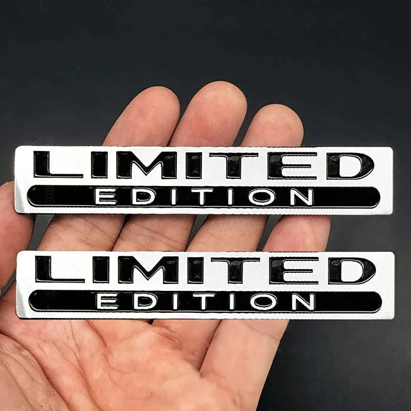 2-Pack Limited Edition 3D Metal Car Emblem Stickers-Silver / CHINA