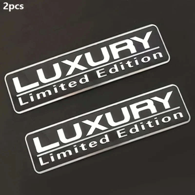2-Pack Limited Edition 3D Metal Car Emblem Stickers-Silver / CHINA