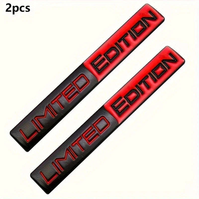 2-Pack Limited Edition 3D Metal Car Emblem Stickers-Silver / CHINA