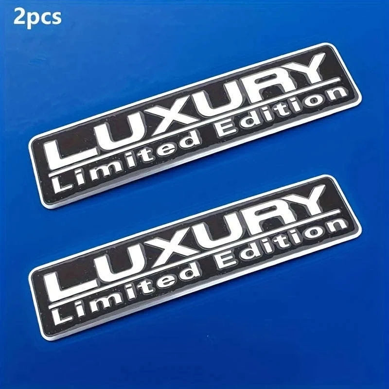 2-Pack Limited Edition 3D Metal Car Emblem Stickers-Silver / CHINA
