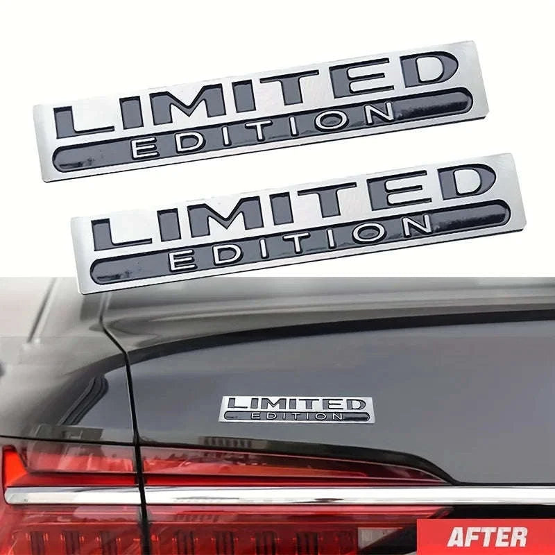 2-Pack Limited Edition 3D Metal Car Emblem Stickers-Silver / CHINA