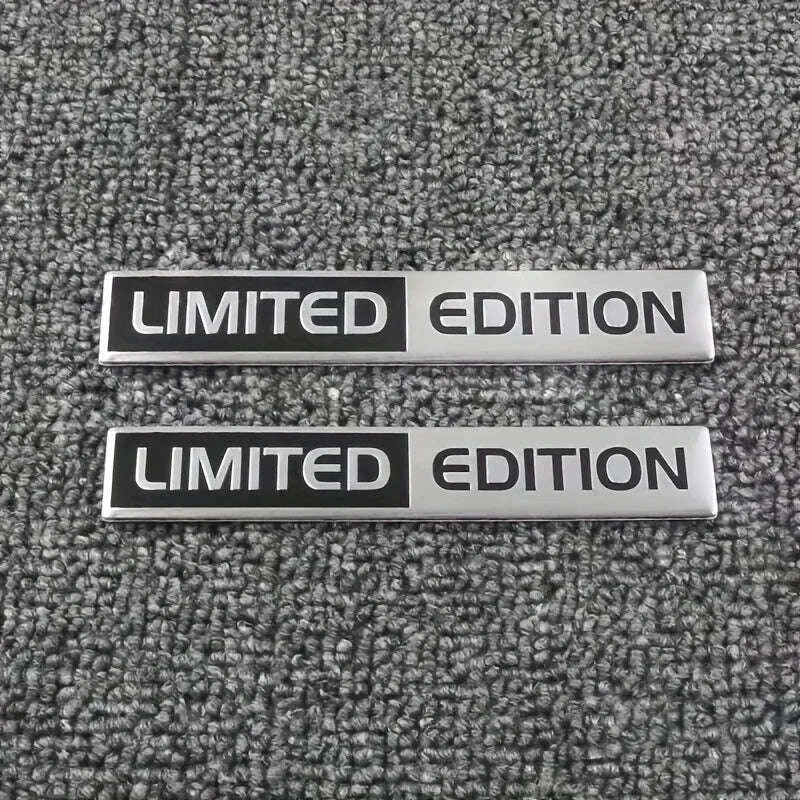 2-Pack Limited Edition 3D Metal Car Emblem Stickers-Silver / CHINA
