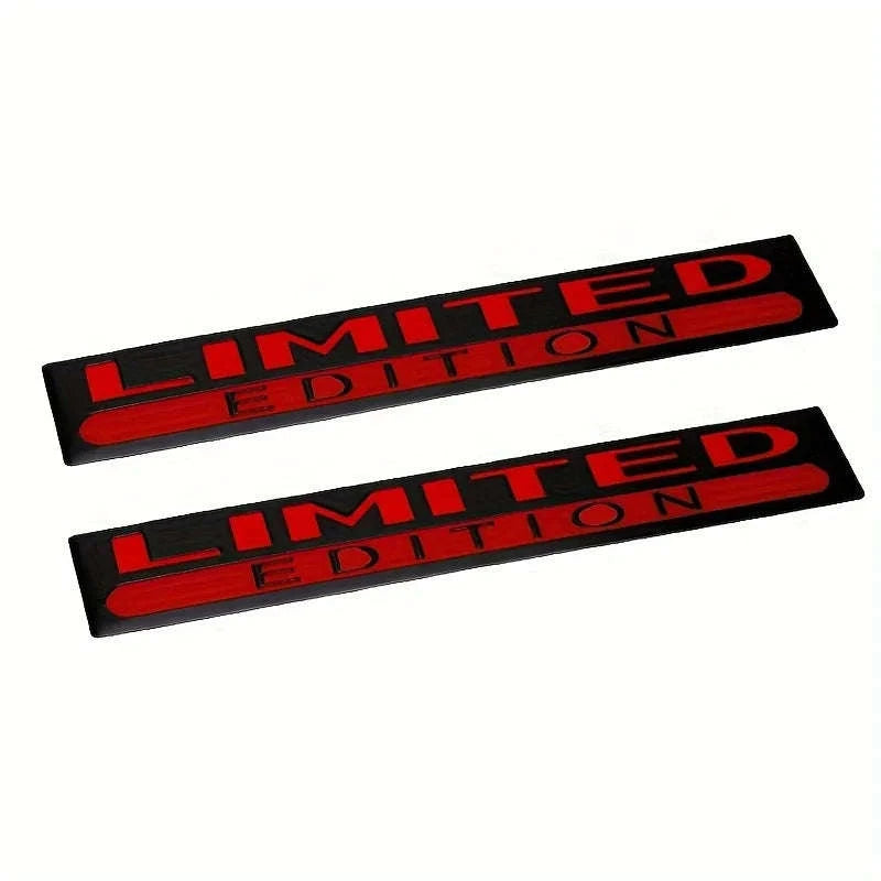 2-Pack Limited Edition 3D Metal Car Emblem Stickers-Silver / CHINA