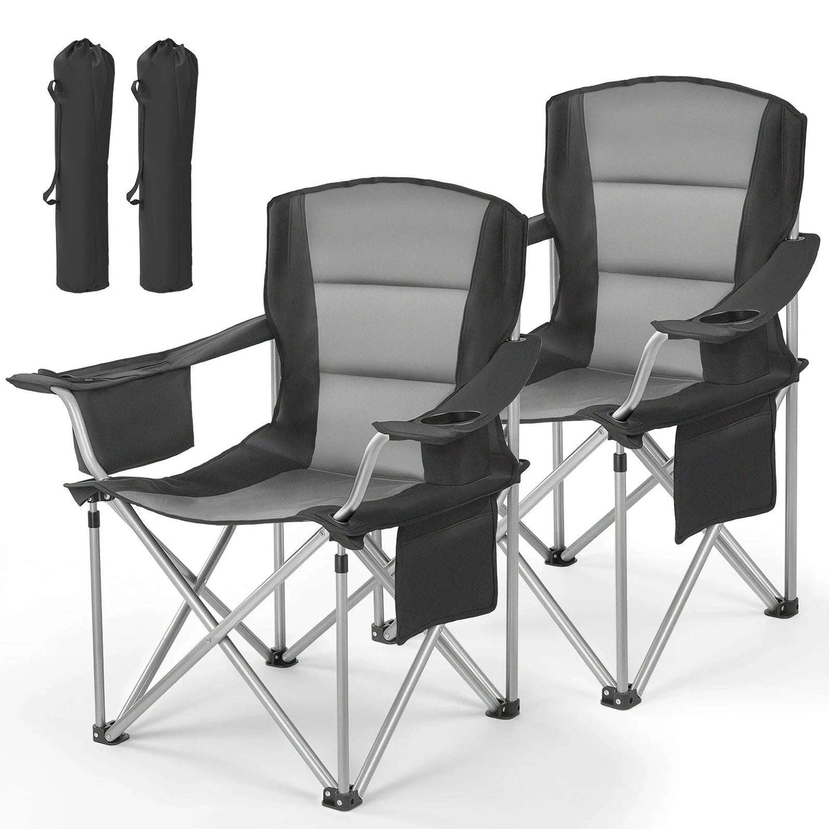 2-Pack Oversized Camping Chairs 450 lbs Heavy Duty Portable Folding Chairs-2 Pack / United States