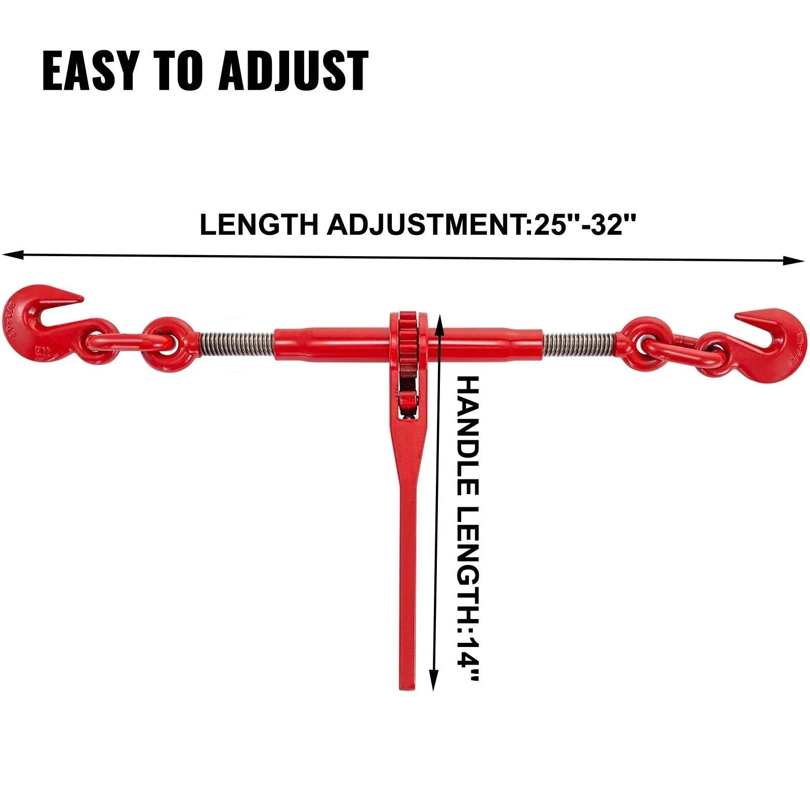 2 Pack Ratchet Chain Load Binder 3/8–1/2 in, 9215 lb Capacity-france